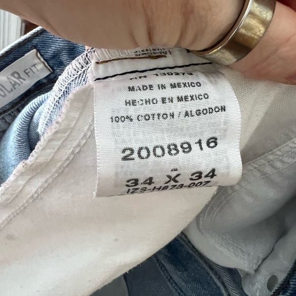 Vintage Lee Regular Fit Jeans Light Wash 100% Cotton Made in Mexico 34x34 - Picture 9 of 11